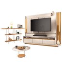 Ver imagem 1 de Estante Home Theater Montane Off White Cinamomo e Aparador Infinity e Mesa de Centro Sky com Tampo D