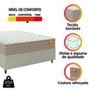 Ver imagem 5 de Cama Box Casal Colchão Molas Qatar 138x188x60cm Bege/branco Inducol