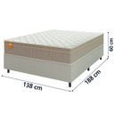 Ver imagem 3 de Cama Box Casal Colchão Molas Qatar 138x188x60cm Bege/branco Inducol