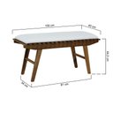 Ver imagem 2 de Banco Summer 100cm Madeira Maciça Imbuia - Stain Imbuia / Estofado Corano Bege