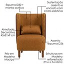 Ver imagem 4 de Poltrona Decorativa Verso Pes Madeira Linho Color Trend e Courino Tca 219 Tcs 727 Moll