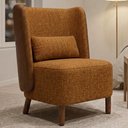 Ver imagem 2 de Poltrona Decorativa Verso Pes Madeira Linho Color Trend e Courino Tca 219 Tcs 727 Moll