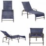 2 Cadeiras Espreguiçadeiras Piscina Corda Náutica Catar e Mesa de Centro em Alumínio Trama Orignal - 2