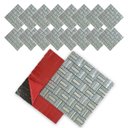 Ver imagem 1 de Pastilha de Vidro Adesiva Kit 16 Uni Banheiro Cozinha Lavabo Sala Decorativa Moderna Reforma Requint