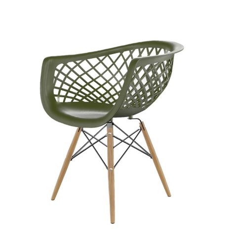 Cadeira Web Verde Militar – Estilo Retrô e Design Ergonômico