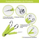 Ver imagem 3 de Kit Cortador Boleador de Frutas e Melancia 4 em 1 Aço Inox
