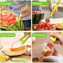 Ver imagem 2 de Kit Cortador Boleador de Frutas e Melancia 4 em 1 Aço Inox