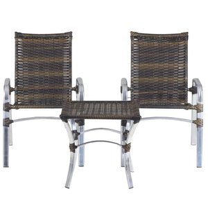 Jogo 02 Cadeiras Alumínio e Mesa Emily para Área Externa Piscina Jardim