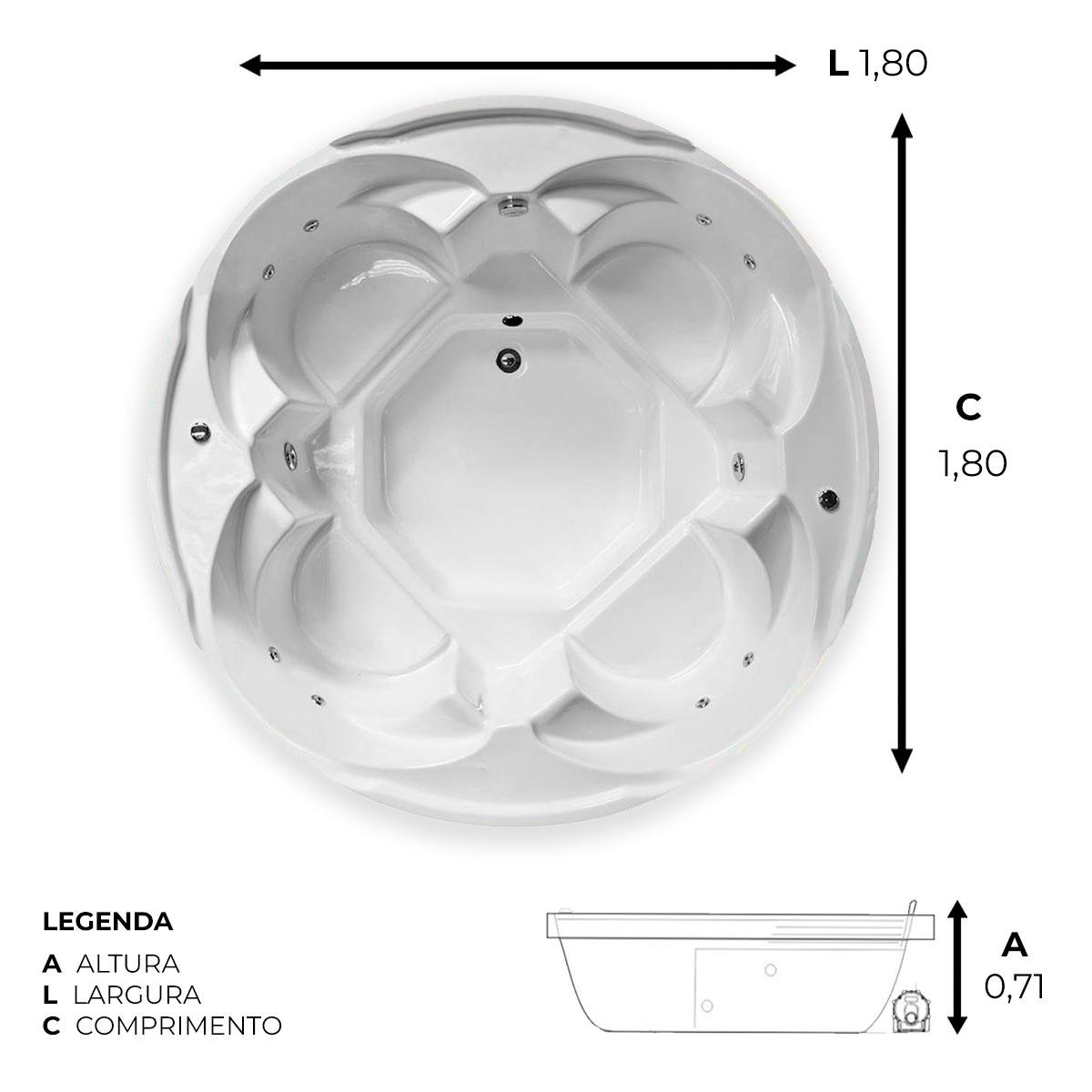 Spa Redondo Califórnia com Hidro em Acrílico - 2