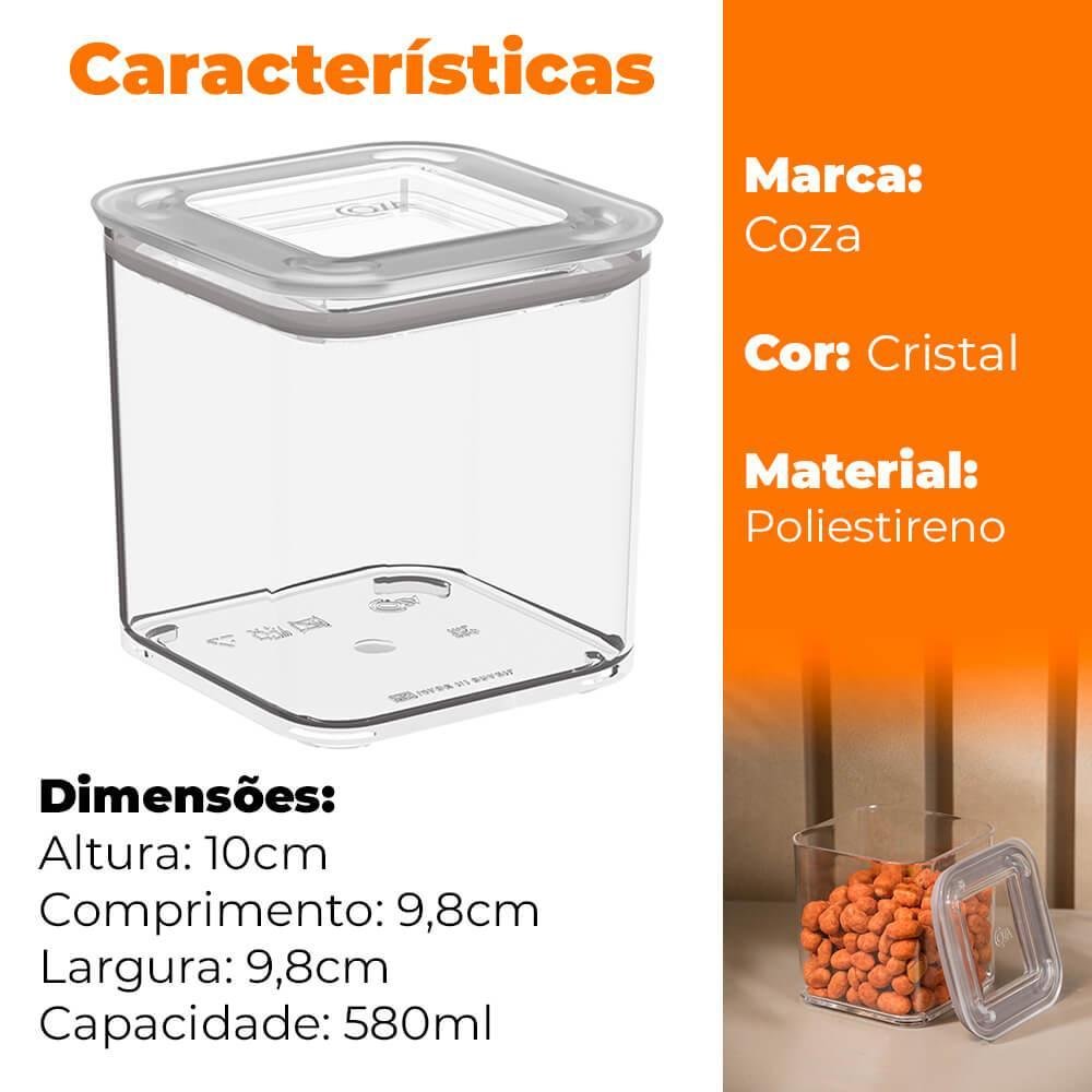 Pote Empilhável Hermético Organizador Modo 580ml 1 Peça - Coza - 7