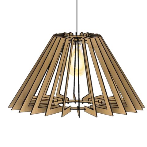 Luminária Teto tipo Pendente PIRÂMIDE  MDF Completa - MDF CRU