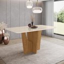 Ver imagem 2 de Mesa de Jantar Vertice 160 C. Vidro 6 Cad. Nina Amendoa - Henn