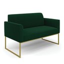 Ver imagem 1 de Sofá 2 Lugares Namoradeira Industrial Dourado Marisa Bouclê Verde D03 - D’Rossi