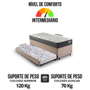 Ver imagem 7 de Bicama Box Baú Solteiro com Colchão Adapto Molas Ensacadas Ecoflex Suede Bege 88x188