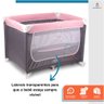 Berço Cercado Desmontável Portátil Chiqueirinho Confort Rosa - 3