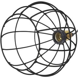 Pendente Aramado Globo Preto Luminária Lustre Industrial Teto Vintage Dourado Agp Ilumini - 5