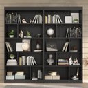 Ver imagem 2 de Estante para Livros 4 Prateleiras 181CMX186CM Home Office Espresso Móveis Preto