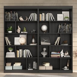 Estante para Livros 4 Prateleiras 181CMX186CM Home Office Espresso Móveis Preto - 2 Estante para Livros 4 Prateleiras 181CMX186CM Home Office Espresso Móveis Preto - 2