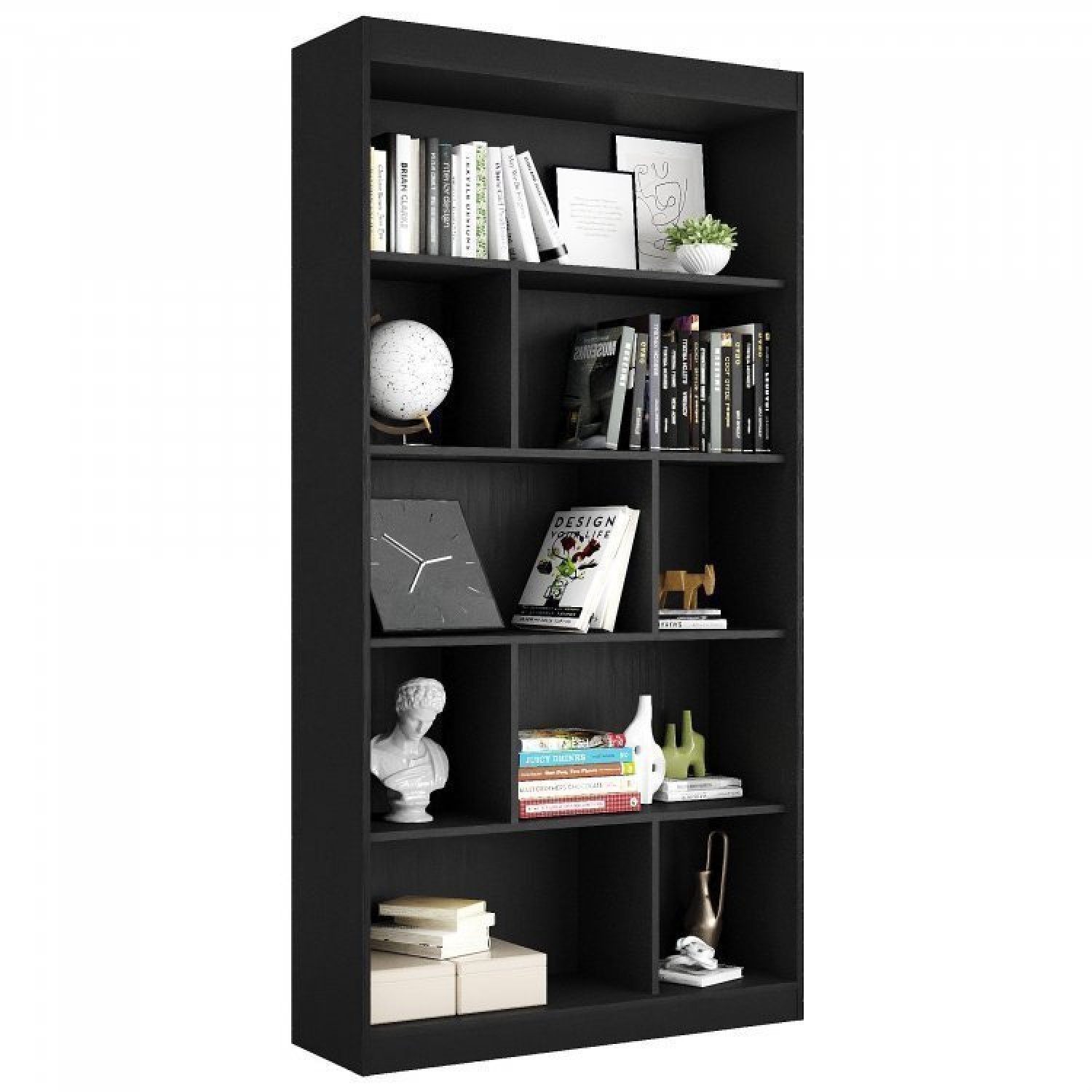 Estante para Livros 4 Prateleiras 181cmx186cm Home Office Espresso Móveis - 8