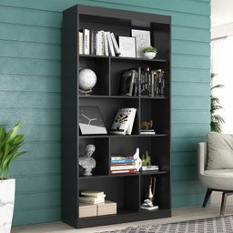 Estante para Livros 4 Prateleiras 181CMX186CM Home Office Espresso Móveis Preto - 5 Estante para Livros 4 Prateleiras 181CMX186CM Home Office Espresso Móveis Preto - 5