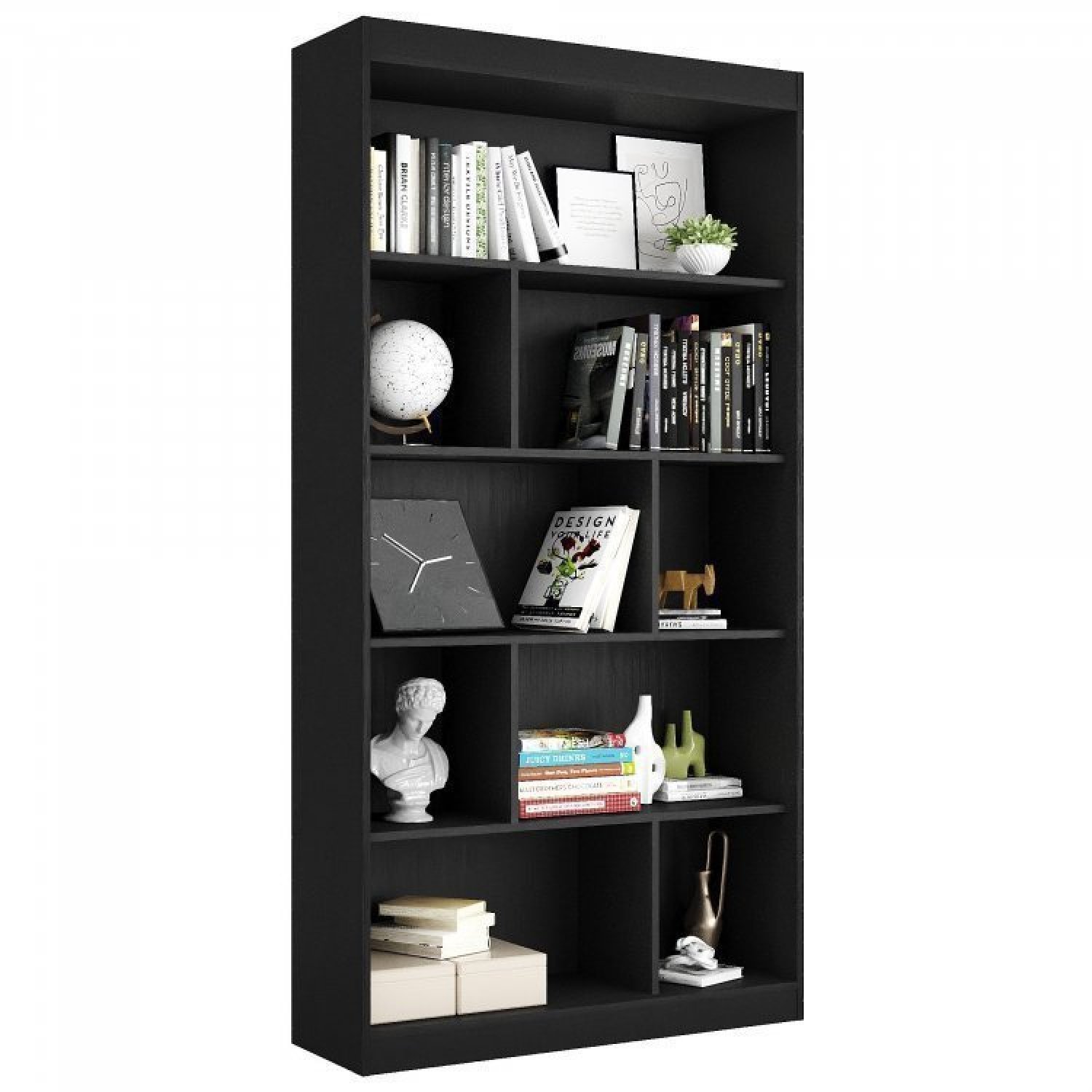 Estante para Livros 4 Prateleiras 181cmx186cm Home Office Espresso Móveis - 7