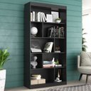 Ver imagem 5 de Estante para Livros 4 Prateleiras 181cmx186cm Home Office Espresso Móveis