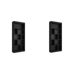 Estante para Livros 4 Prateleiras 181CMX186CM Home Office Espresso Móveis Preto - 4 Estante para Livros 4 Prateleiras 181CMX186CM Home Office Espresso Móveis Preto - 4