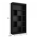 Ver imagem 3 de Estante para Livros 4 Prateleiras 181CMX186CM Home Office Espresso Móveis Preto