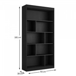 Estante para Livros 4 Prateleiras 181CMX186CM Home Office Espresso Móveis Preto - 3 Estante para Livros 4 Prateleiras 181CMX186CM Home Office Espresso Móveis Preto - 3