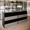 Ver imagem 2 de Balcões para Atendimento Recepção Escritório 180 Cm F5 Cor:cinza Sagrado com Preto