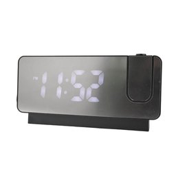 Relogio Alarme Led Espelhado Usb com Projetor de Hora Preto - 1