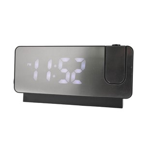 Relogio Alarme Led Espelhado Usb com Projetor de Hora Preto