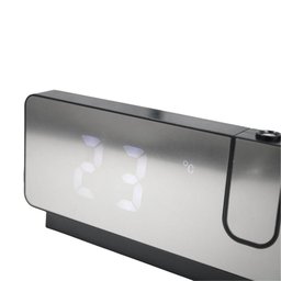 Relogio Alarme Led Espelhado Usb com Projetor de Hora Preto - 3
