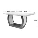 Ver imagem 3 de Mesa de Sala Jantar Jade + Tampo Madeirado Vidro Reto 180x90cm Imbuia/Off White - Rufato