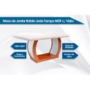 Ver imagem 2 de Mesa de Sala Jantar Jade + Tampo Madeirado Vidro Reto 180x90cm Imbuia/Off White - Rufato