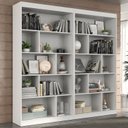 Ver imagem 1 de Estante para Livros 4 Prateleiras 181CMX186CM Home Office Espresso Móveis Branco