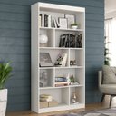 Ver imagem 5 de Estante para Livros 4 Prateleiras 181CMX186CM Home Office Espresso Móveis Branco