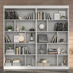 Estante para Livros 4 Prateleiras 181cmx186cm Home Office Espresso Móveis - 2