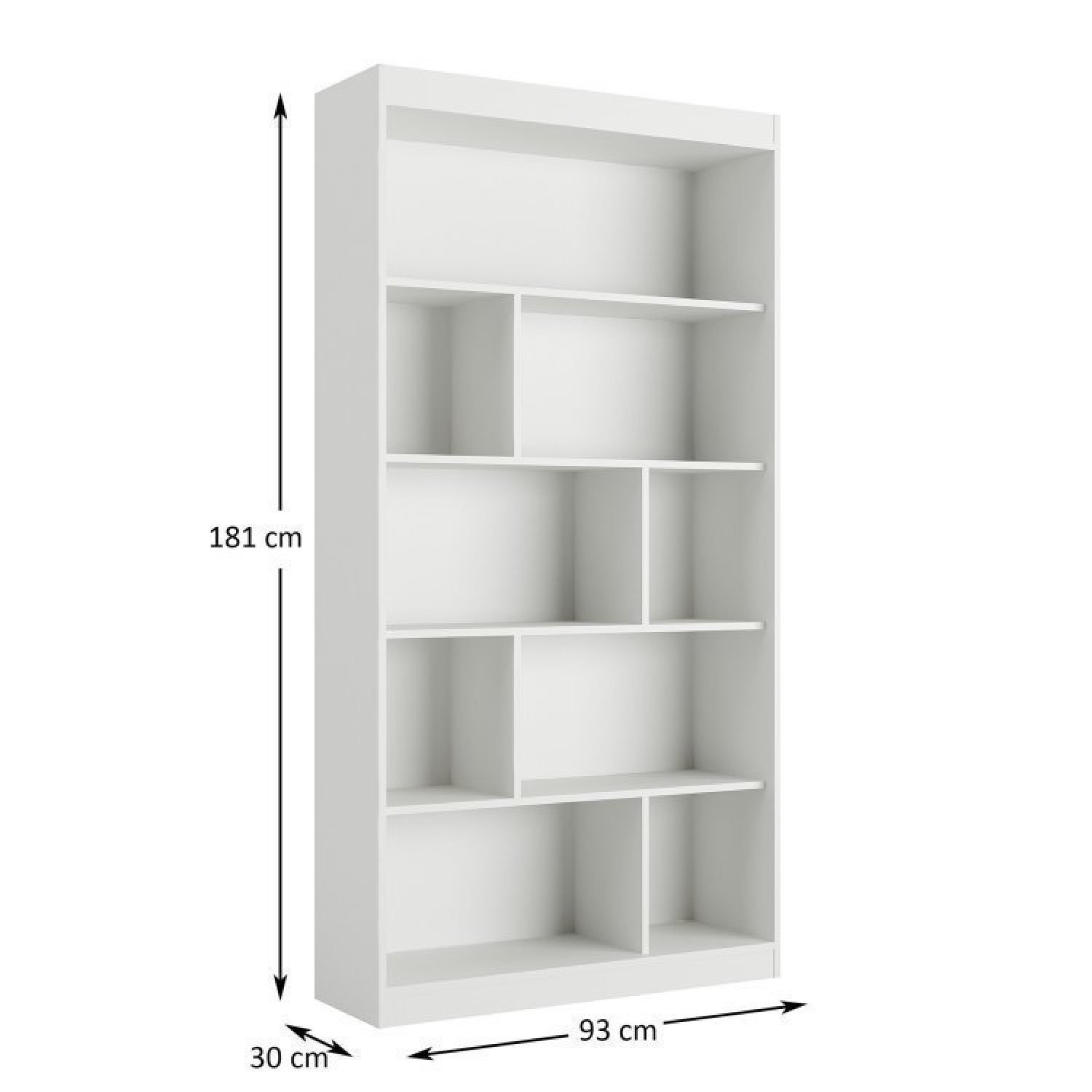 Estante para Livros 4 Prateleiras 181cmx186cm Home Office Espresso Móveis - 3