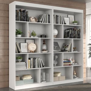 Estante para Livros 4 Prateleiras 181cmx186cm Home Office Espresso Móveis