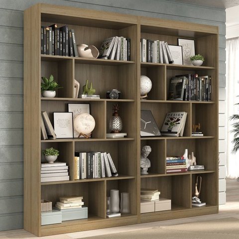 Kit 2 Estantes para Livros 181CMX186CM Home Office Espresso Móveis Marrom