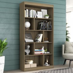 Estante para Livros 4 Prateleiras 181cmx186cm Home Office Espresso Móveis - 5