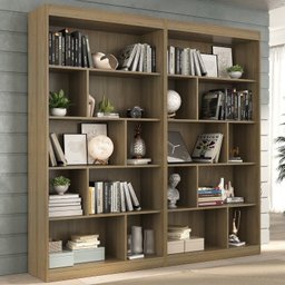 Estante para Livros 4 Prateleiras 181cmx186cm Home Office Espresso Móveis - 1