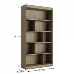 Estante para Livros 4 Prateleiras 181cmx186cm Home Office Espresso Móveis - 3