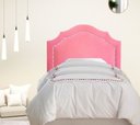 Ver imagem 1 de Cabeceira Estofada Provençal com Tachas - Veludo Rosa