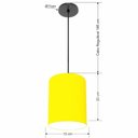 Ver imagem 2 de Lustre Luminária Pendente Vivare Free Lux Pe-4103pr Cúpula em Tecido 15x20cm Amarelo Canopla Preta