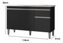 Ver imagem 2 de - Balcão Gabinete Multiuso Tatiane 120cm C/tampo