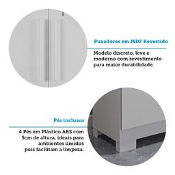 Armário Multiuso 2 Portas com Chave 100% MDF Prisma - 7