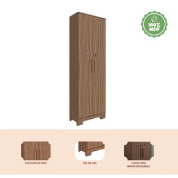 Armário Multiuso 2 Portas com Chave 100% MDF Prisma - 5