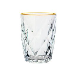 Conjunto de Copos de Vidro Diamond Fio de Ouro 270ml 2 peças - Lyor - 2